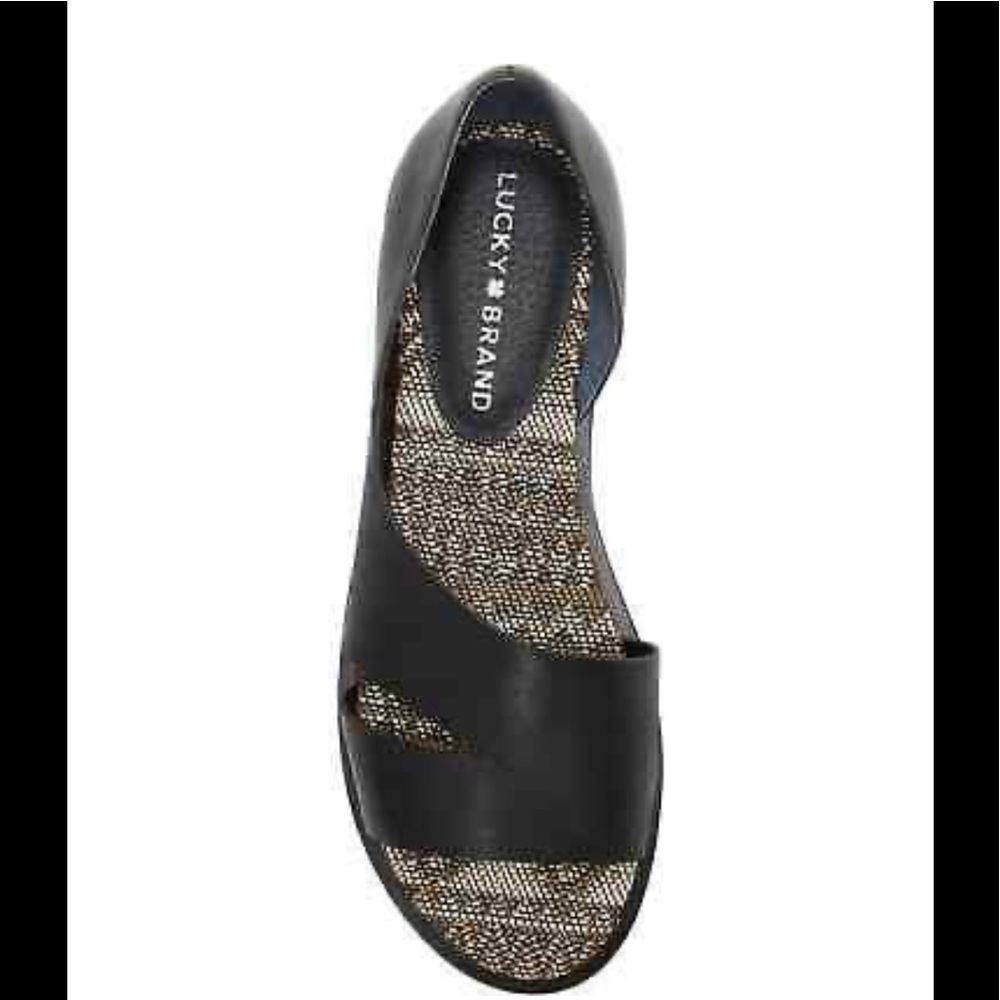Lucky Brand Women's Felicitas Leather Open-Toe Slip-On Flat